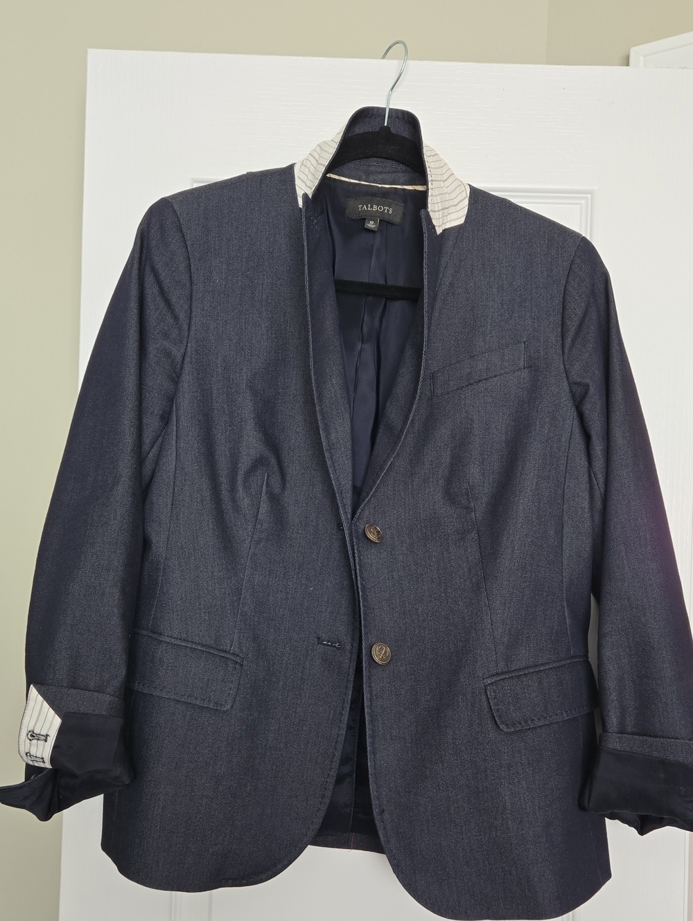 Talbots Dark Denim Blazer – Stretch, Fully Lined-size 10